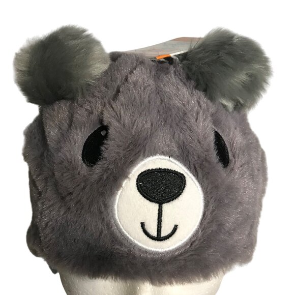 Monkey Bars Plush Bear Hat 100% Polyester One Size Grey - Picture 1 of 7